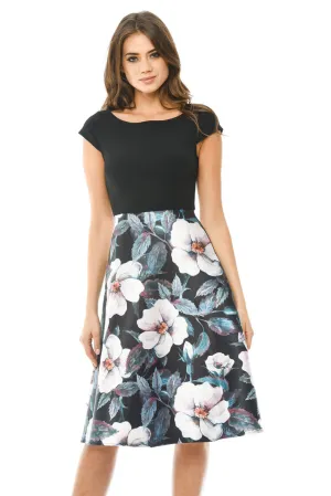 2 in 1 Skater Skirt Midi Dress