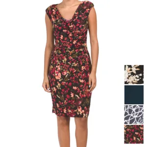 Anne Klein Women's Valerie Floral Print Cowl Neck Mini Dress