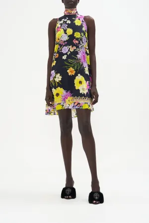 BACK NECK TIE SHORT DRESS PEACE BE WITH YOU