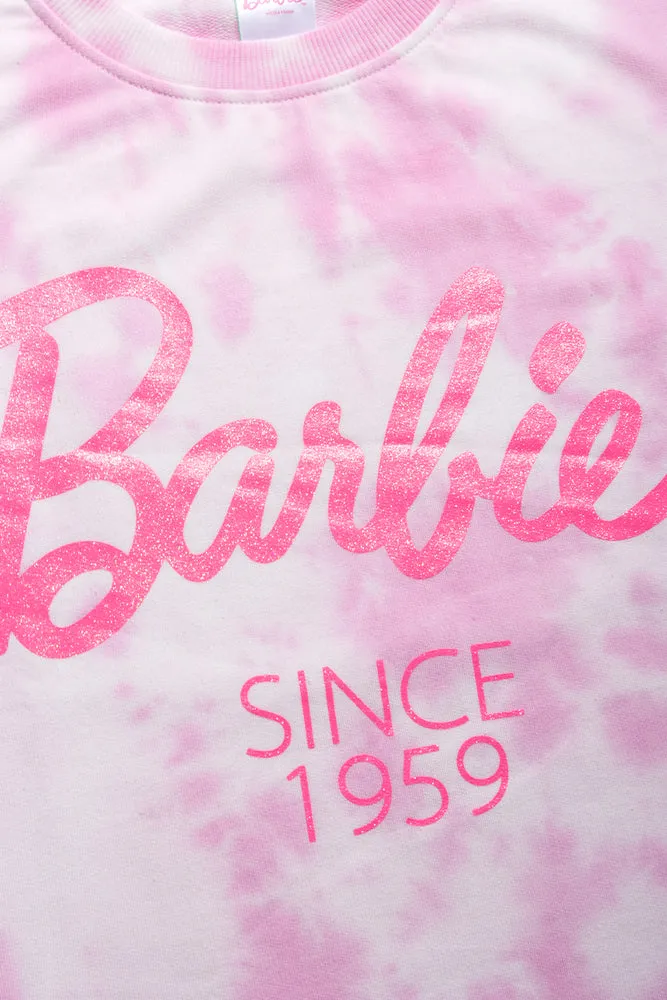 Barbie Short Sleeve T-Shirt Dress Pink