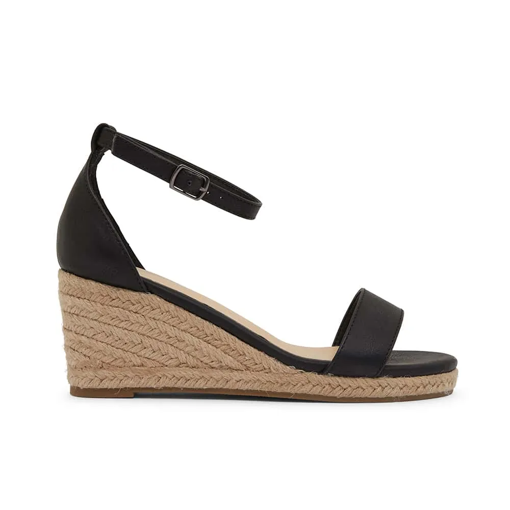 Bloom Espadrille in Black Smooth