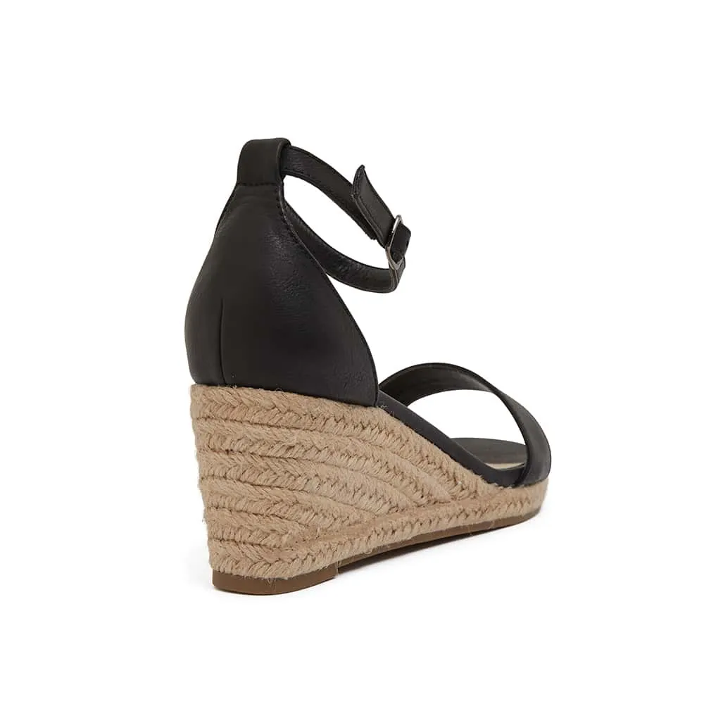 Bloom Espadrille in Black Smooth