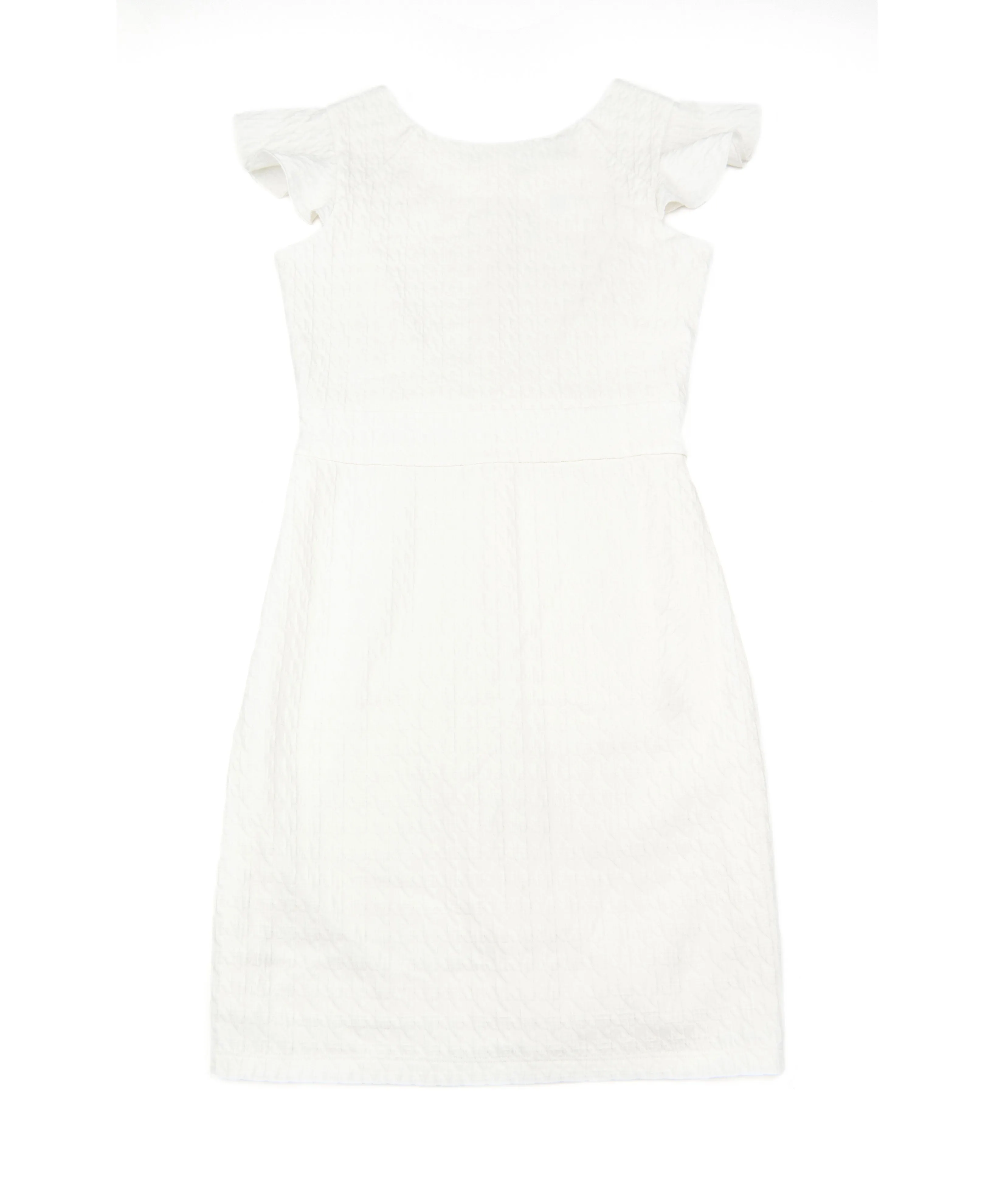 By Debra Girls Ivory Pucker Flutter Sleeve Straight Dress