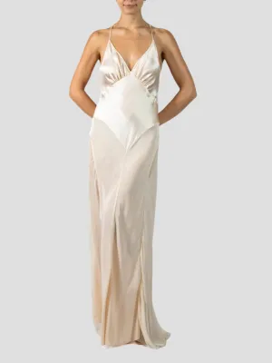 Champagne Silk Charmeuse Bias Cut Slip Gown