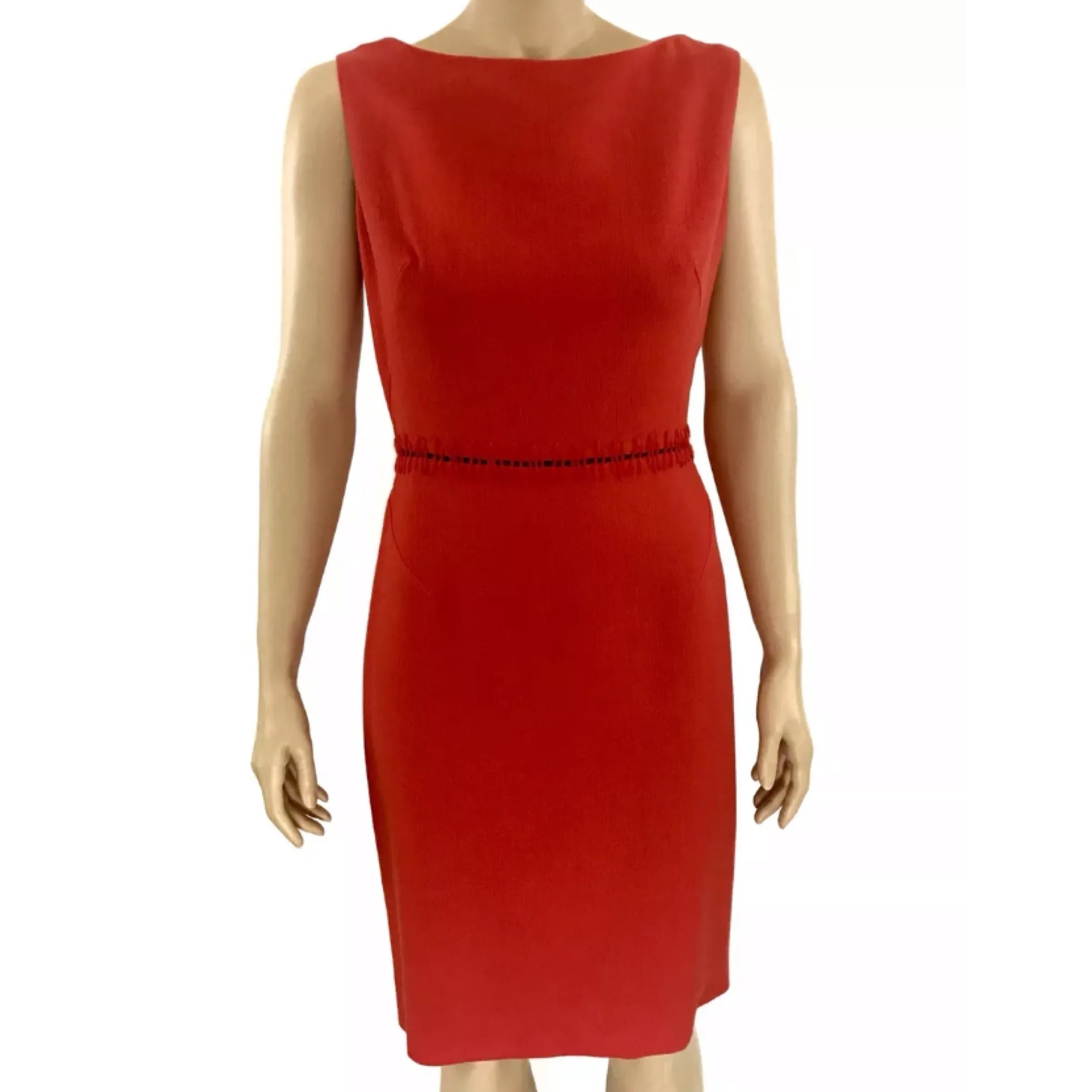 Christian Lacroix Paris Red Crochet Sleeveless Dress Size US10 | IT44