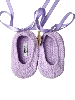 DOLLY by Le Petit Tom ® CROCHET BABY BALLERINAS lavender