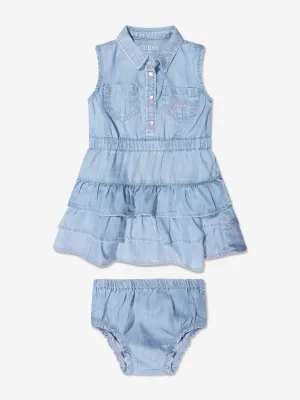 Guess Baby Girls Denim Dress And Knickers Set in Blue