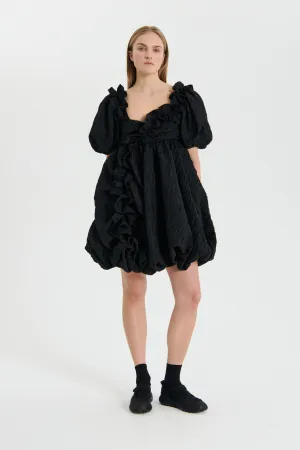 GWEN | DRESS FLURRY MATELASSÉ BLACK