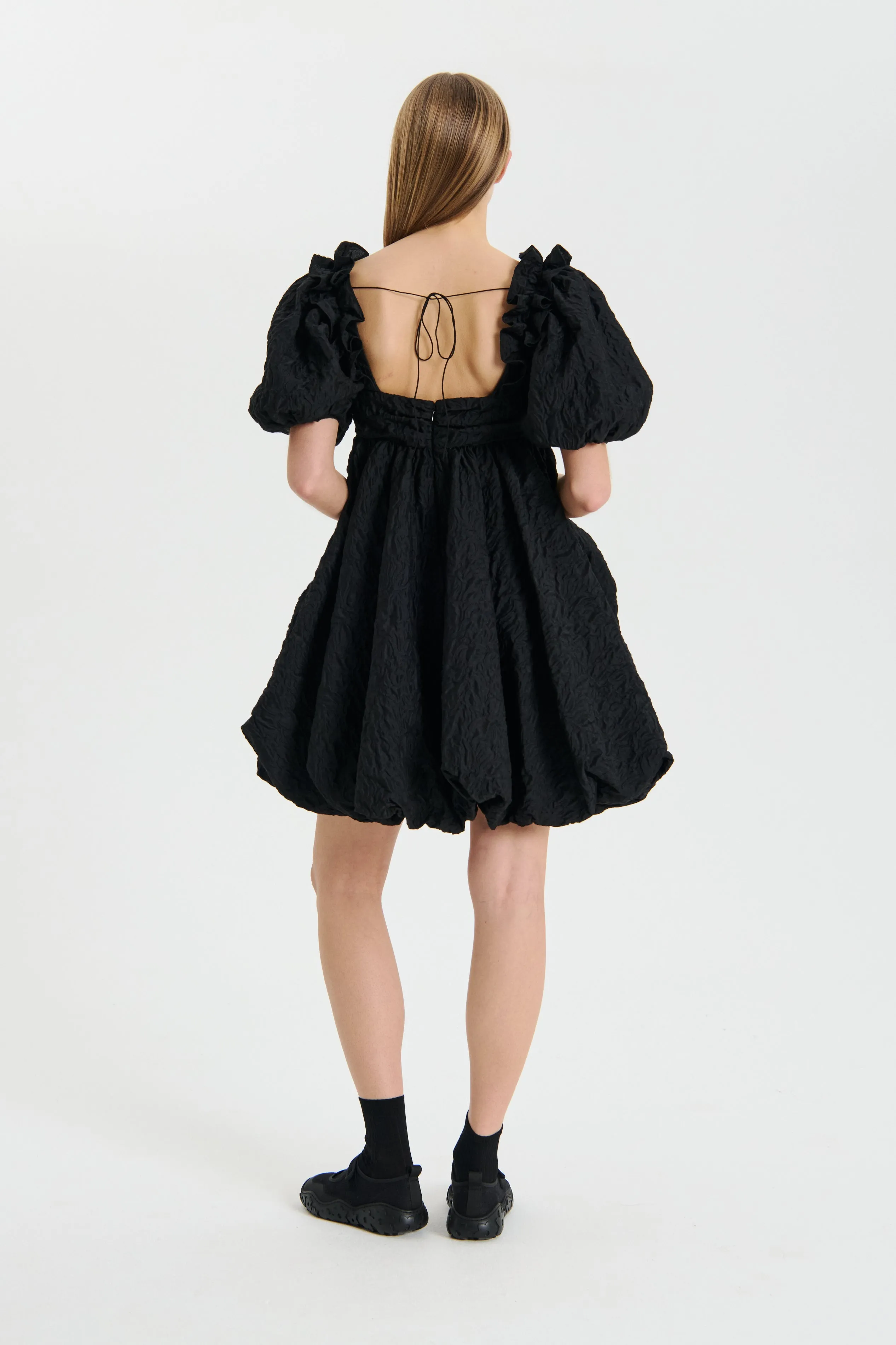 GWEN | DRESS FLURRY MATELASSÉ BLACK