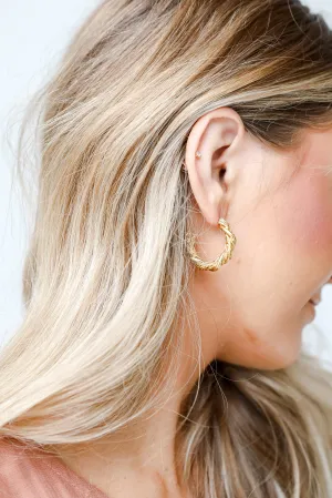 Hannah Gold Twisted Hoop Earrings