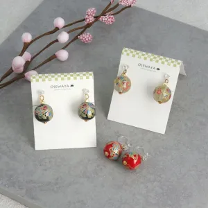 Japanese Pattern Bead Invisible Clip On Earrings