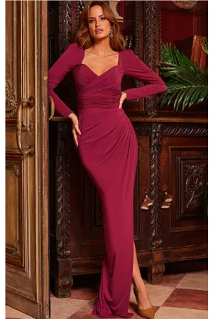 Jovani 09763 Long Sleeve Formal Fitted Evening Dress - Special Occasion/Curves