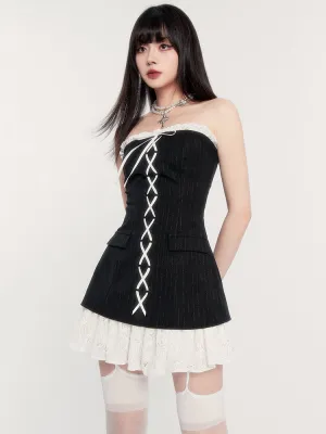 Lace Up Corset Mini Dress