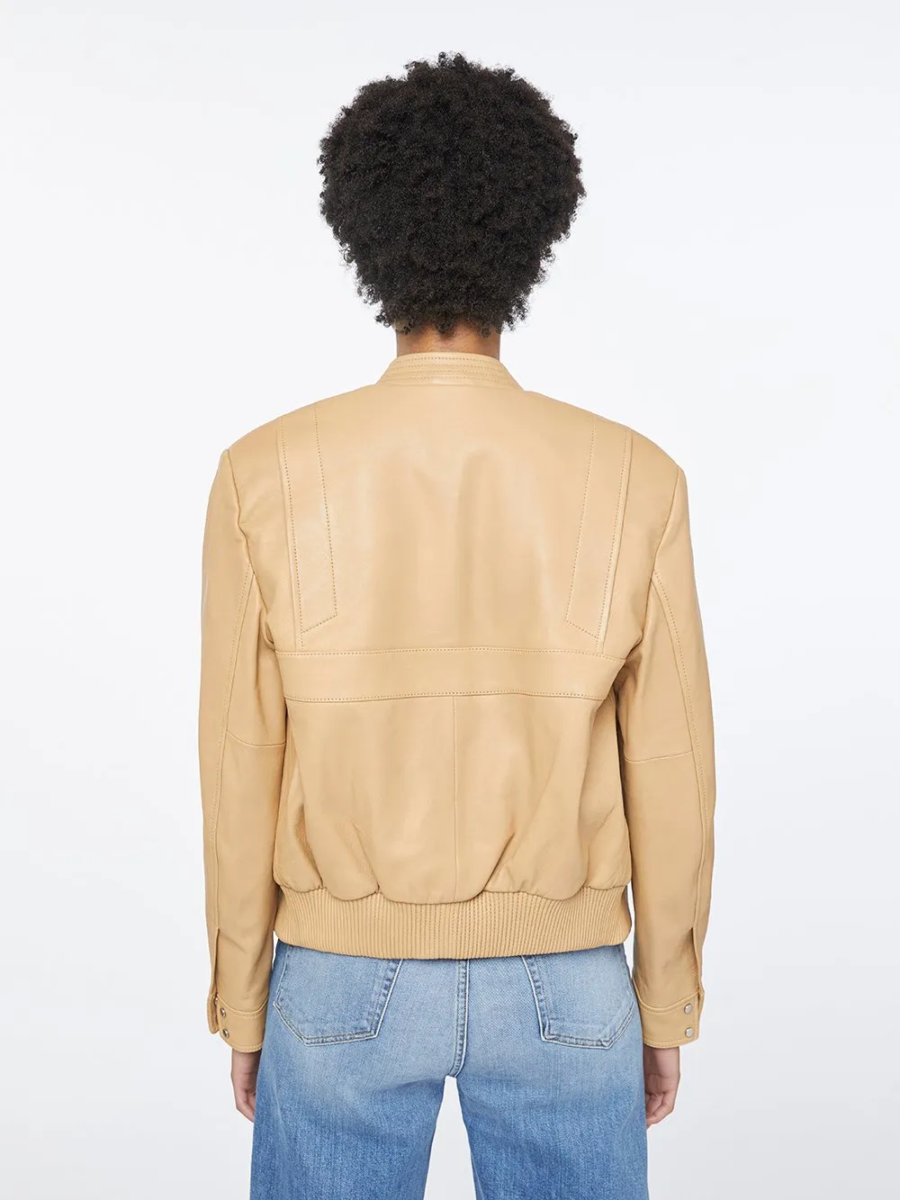 Leather Bomber -- Sand