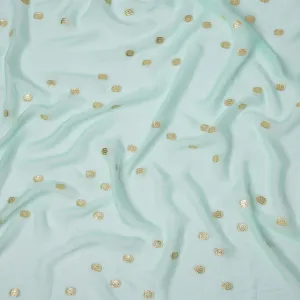 Mint Green Silk Chiffon Fabric with Metallic Lurex, 110 cm Width, Made in South Korea-D21142