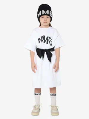 MM6 Maison Margiela Kids Logo T-Shirt Dress In White