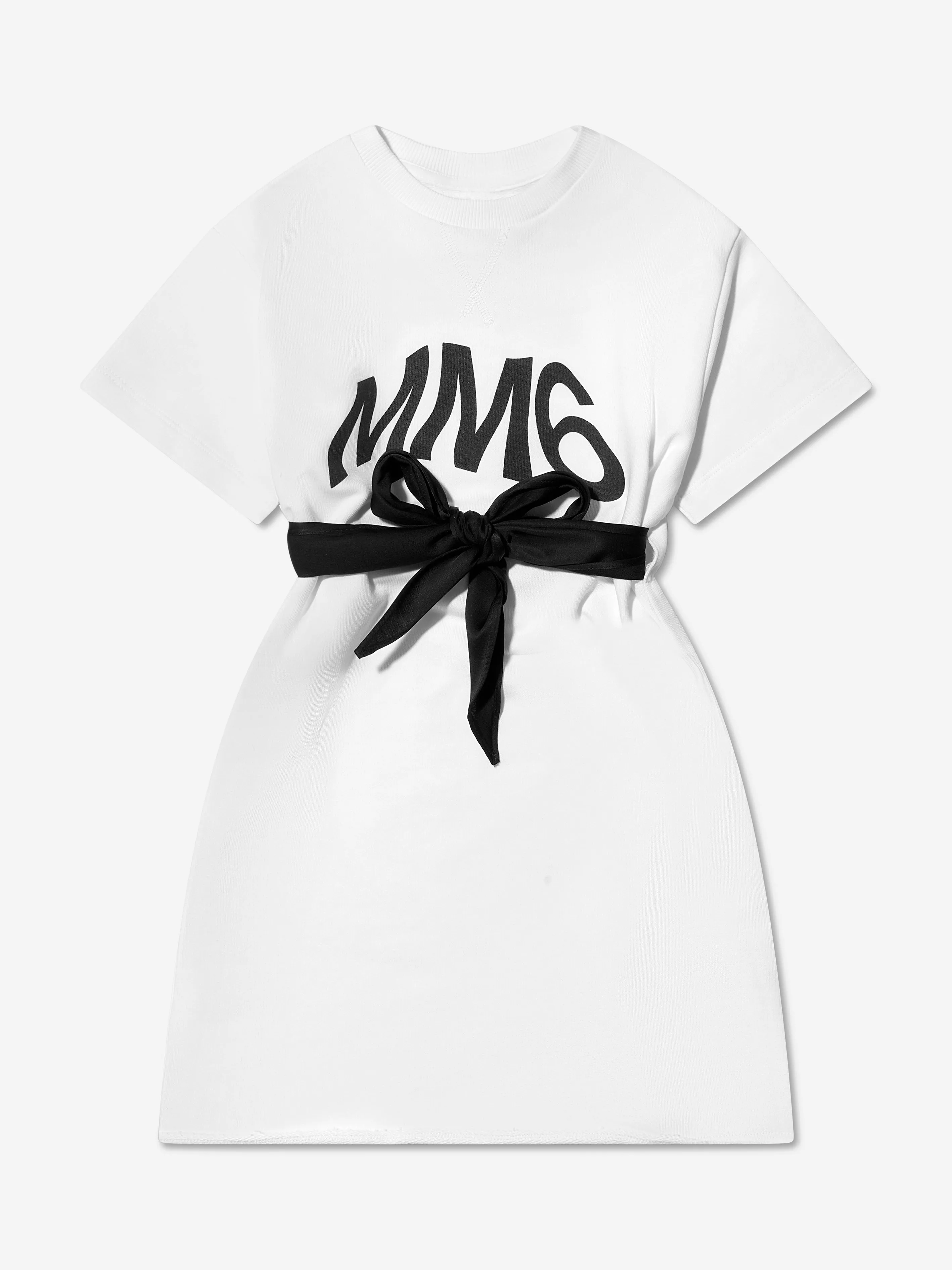 MM6 Maison Margiela Kids Logo T-Shirt Dress In White