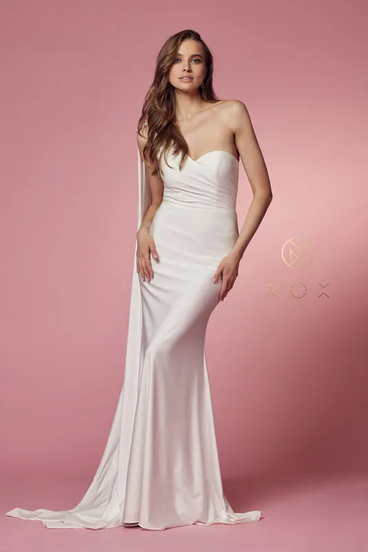 NOX ANABEL E475W One Shoulder Mermaid Bridal Dress