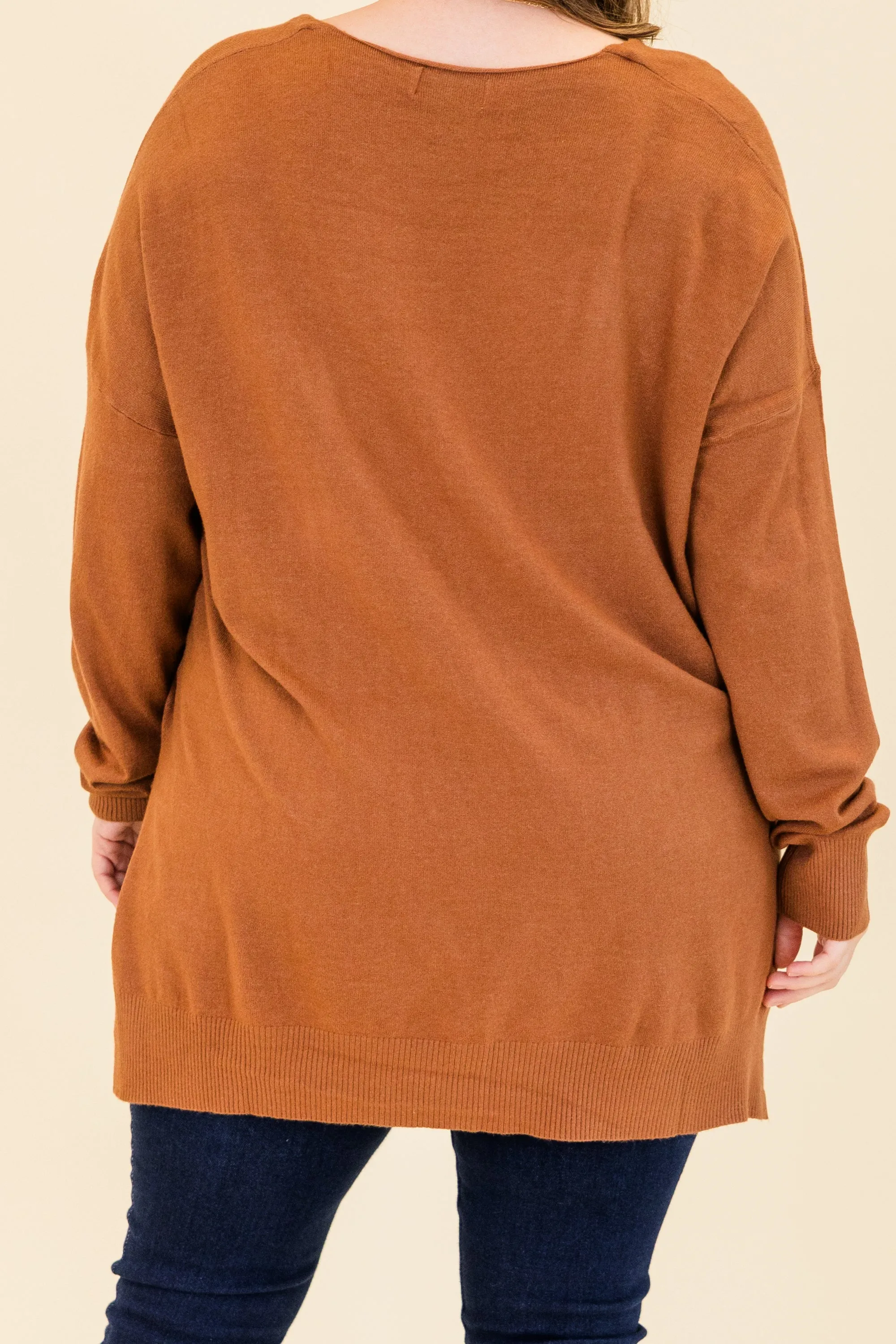 Perfect For Outside Sweater, Heather Deep Camel