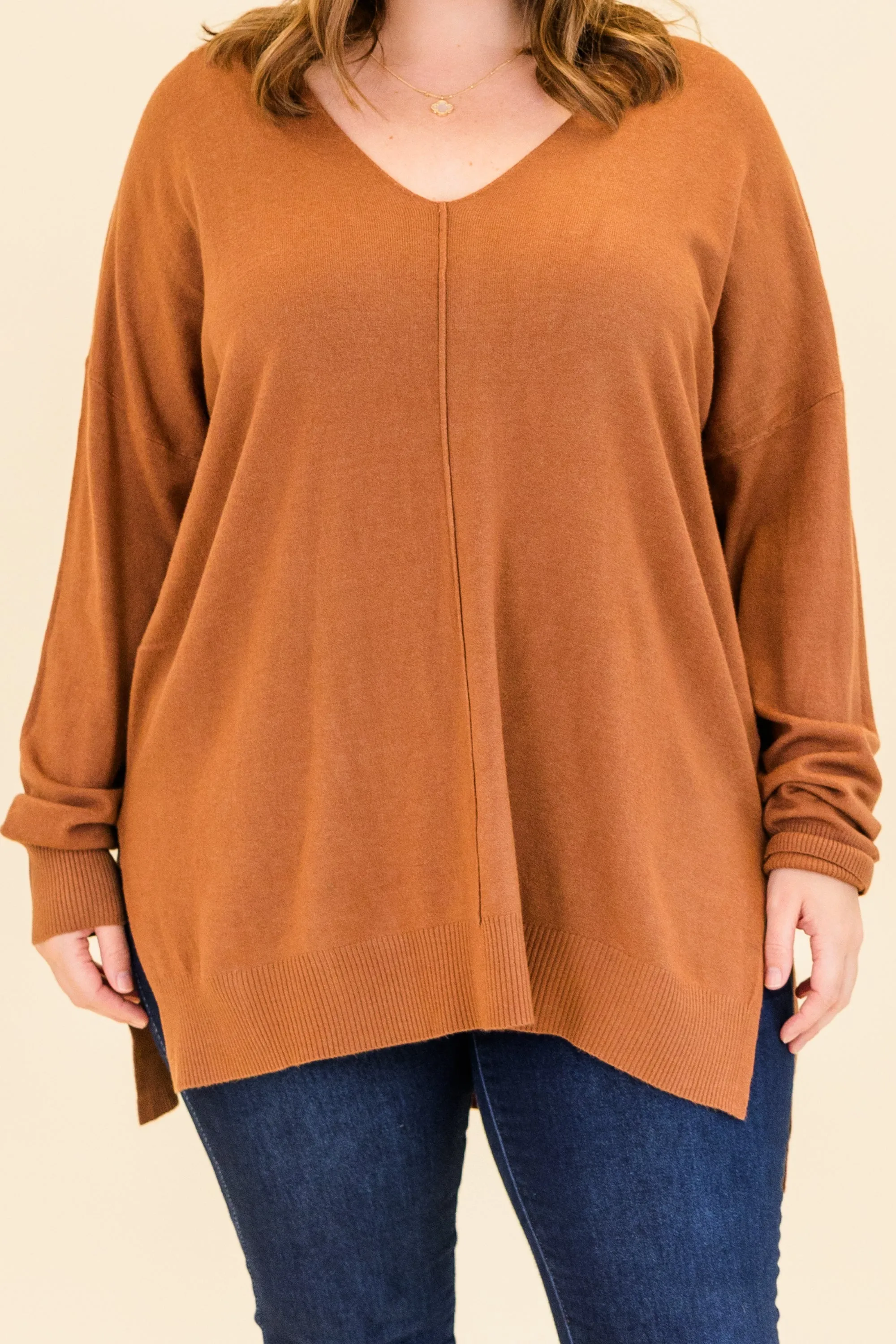 Perfect For Outside Sweater, Heather Deep Camel