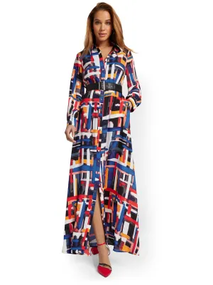 Printed Maxi Shirtdress