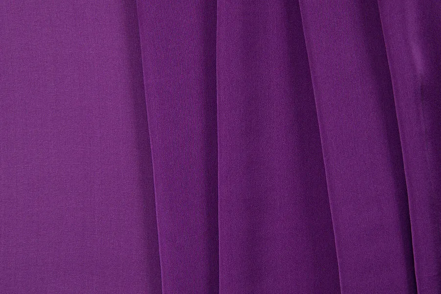 Rich Purple Plum Satin Finished Silk Chiffon