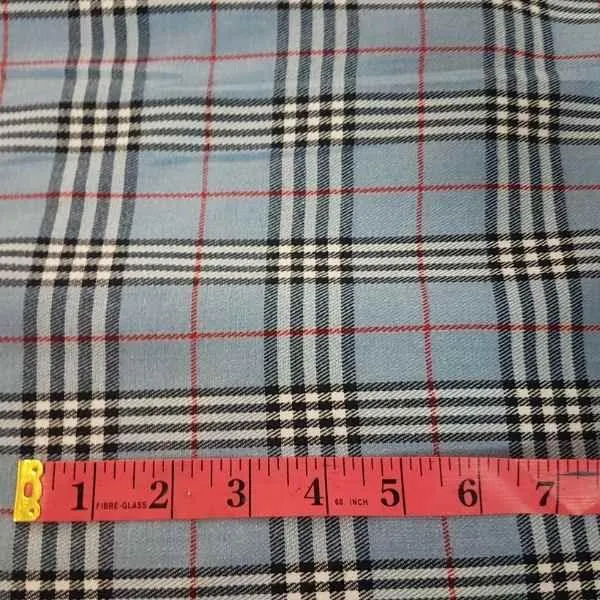 Thompson Tartan, Light Blue Modern Tartan Fabric