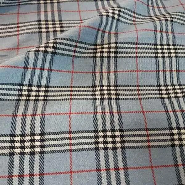 Thompson Tartan, Light Blue Modern Tartan Fabric