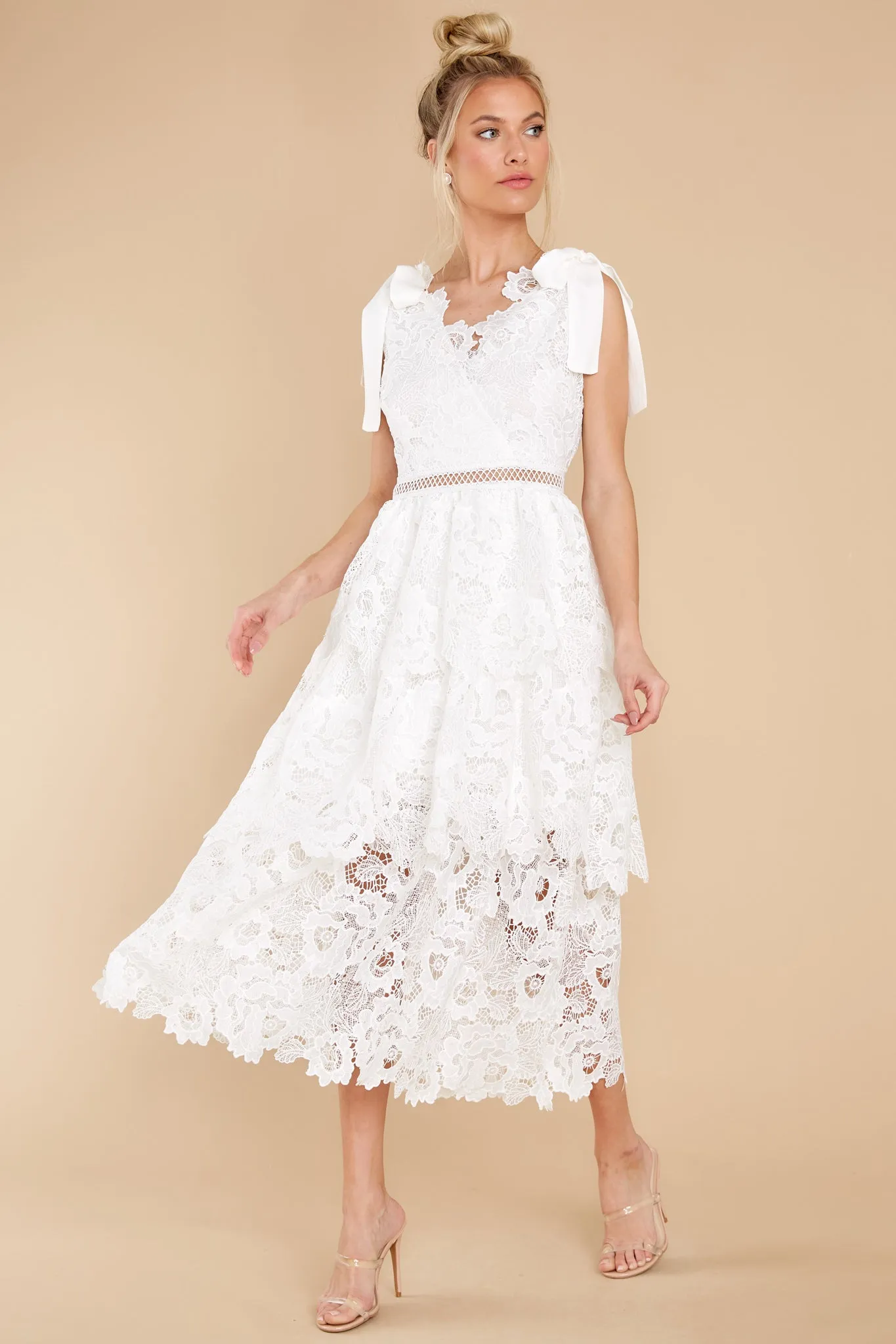 You're My Dream White Eyelet Midi Dress