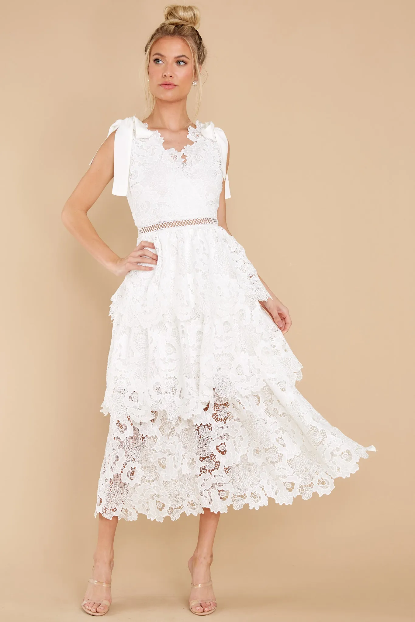 You're My Dream White Eyelet Midi Dress