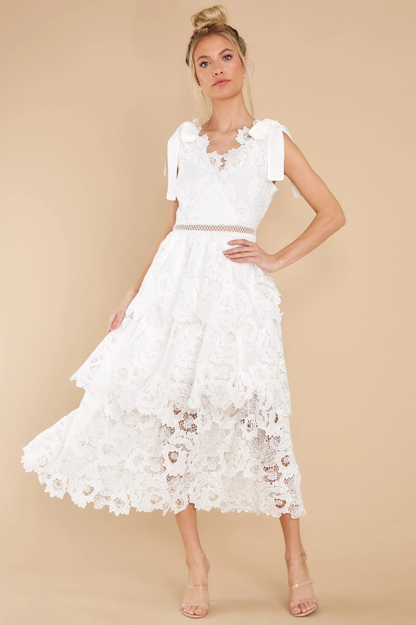 You're My Dream White Eyelet Midi Dress