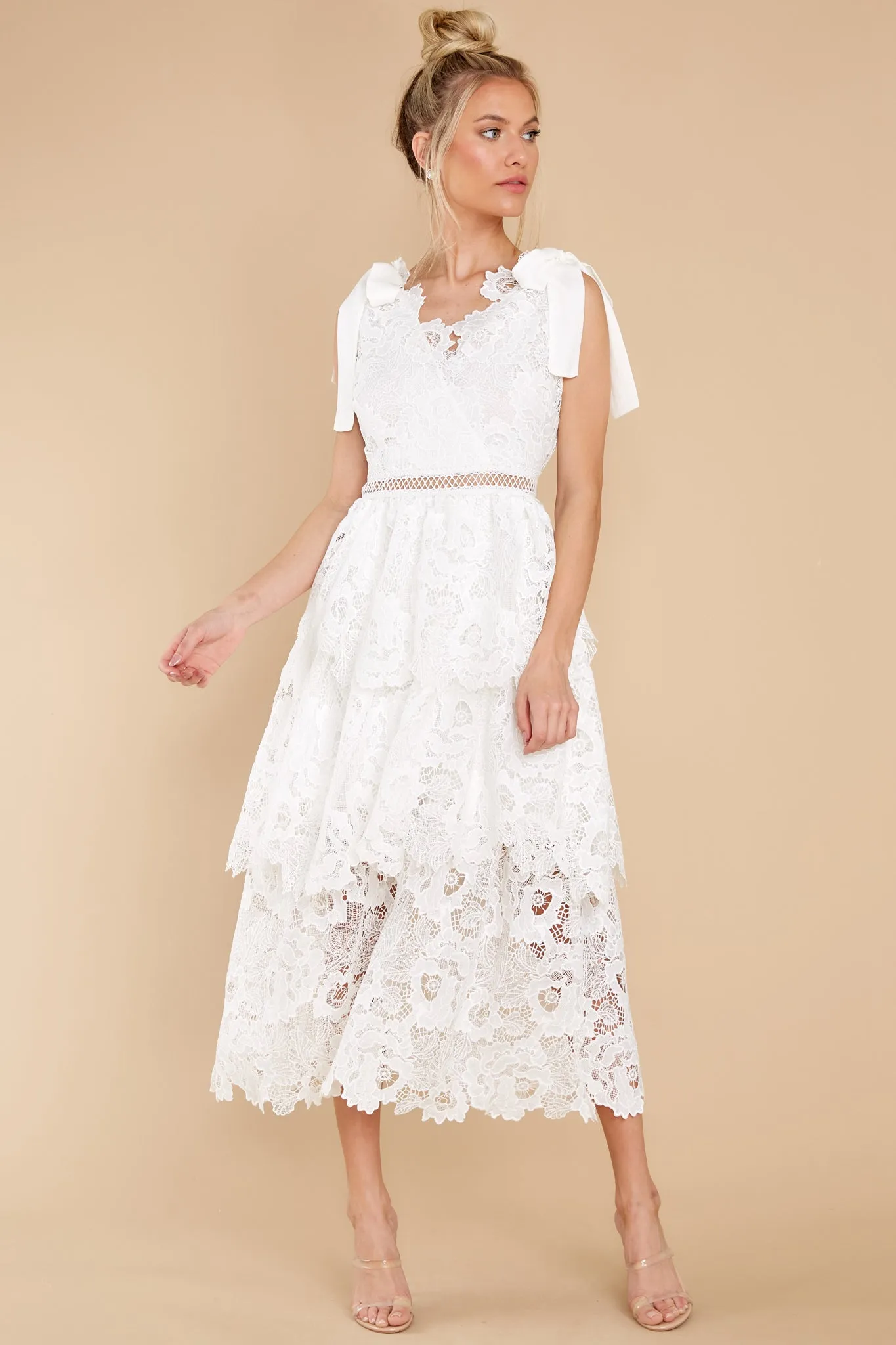 You're My Dream White Eyelet Midi Dress